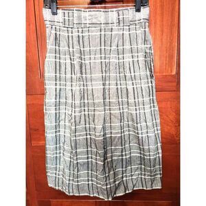 Samantha Skirt Black White Plaid Knee Length Pleated Made USA Size M Vintage!